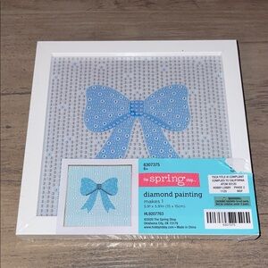 🆕💜 Blue Bow Diamond Painting Art Kit – DIY Sparkle Craft | New With Tags